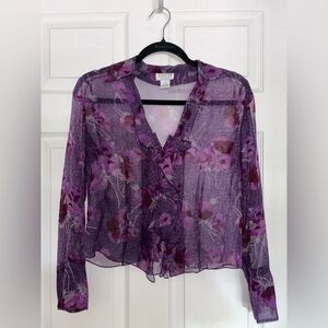 Allison Taylor Purple Blouse 100% Silk